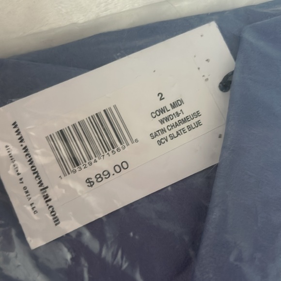 NWT WeWoreWhat Satin Charmeuse Cowl Neck Midi Dress - Picture 12 of 12